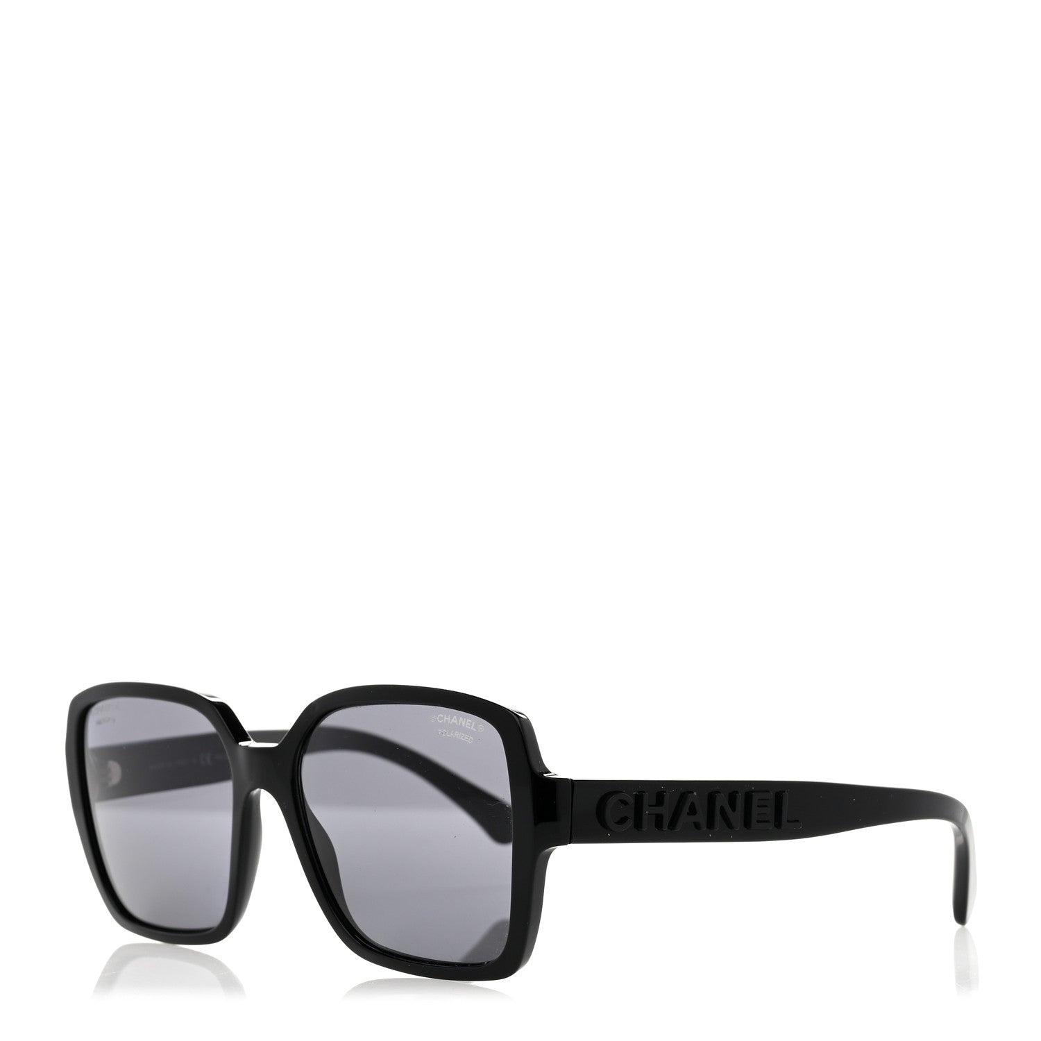 Chanel Acetate Polarized Square Sunglasses 5408 Black 1 of 9