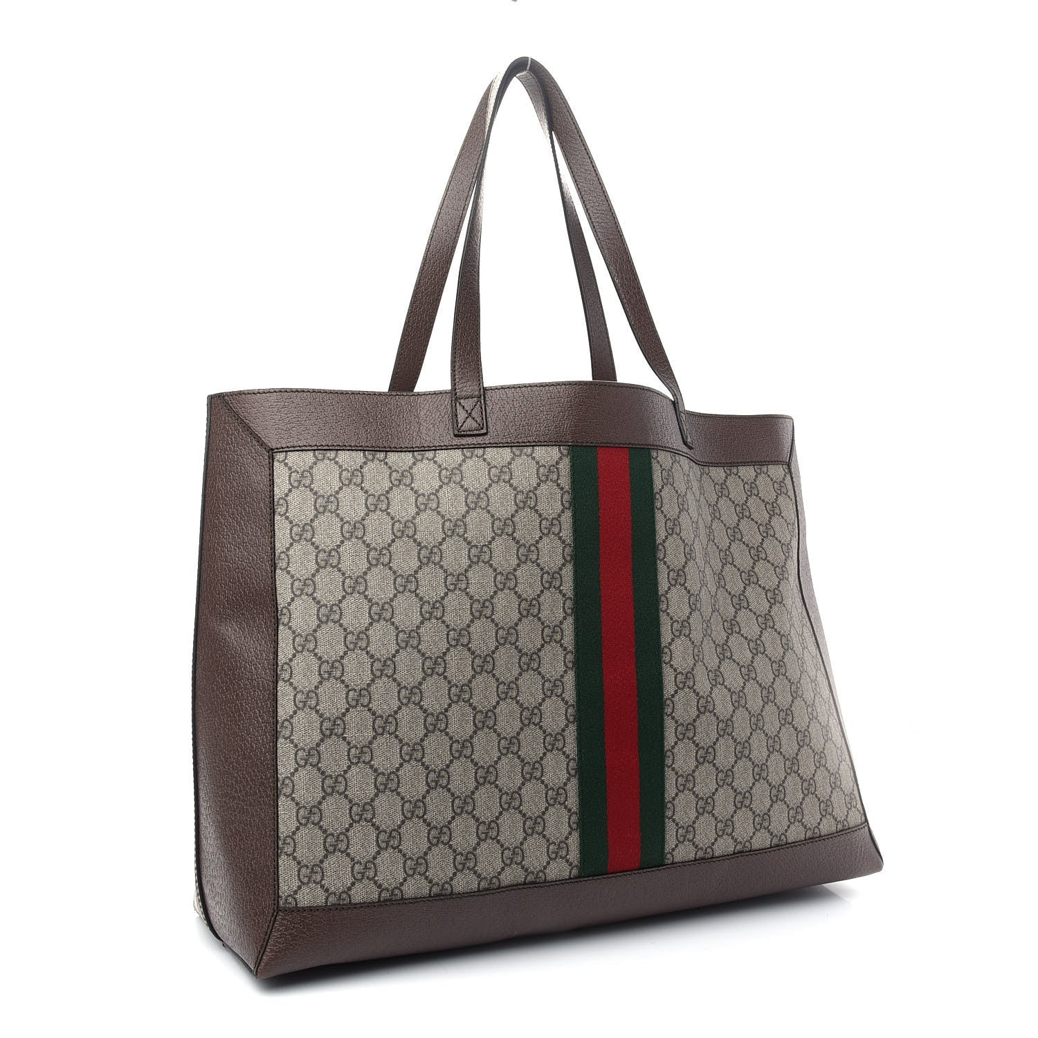 Gucci GG Supreme Monogram Web Ophidia Tote Brown 3 of 12