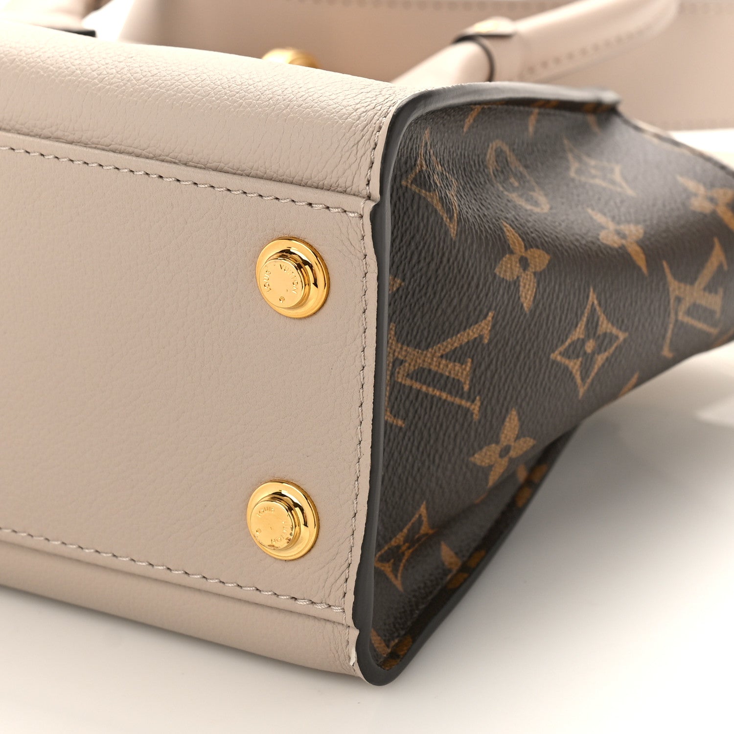 Louis Vuitton Calfskin Monogram On My Side PM Greige 8 of 8
