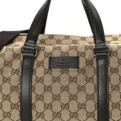 Gucci Monogram Dollar Calfskin Boston Duffle Bag Beige Ebony Testa di Moro Marrone Scuro 8 of 10