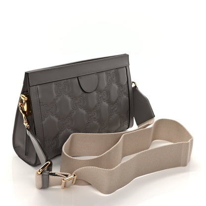 Gucci Calfskin GG Matelasse Small Slim Chain Shoulder Bag Dusty Grey Natural 2 of 8