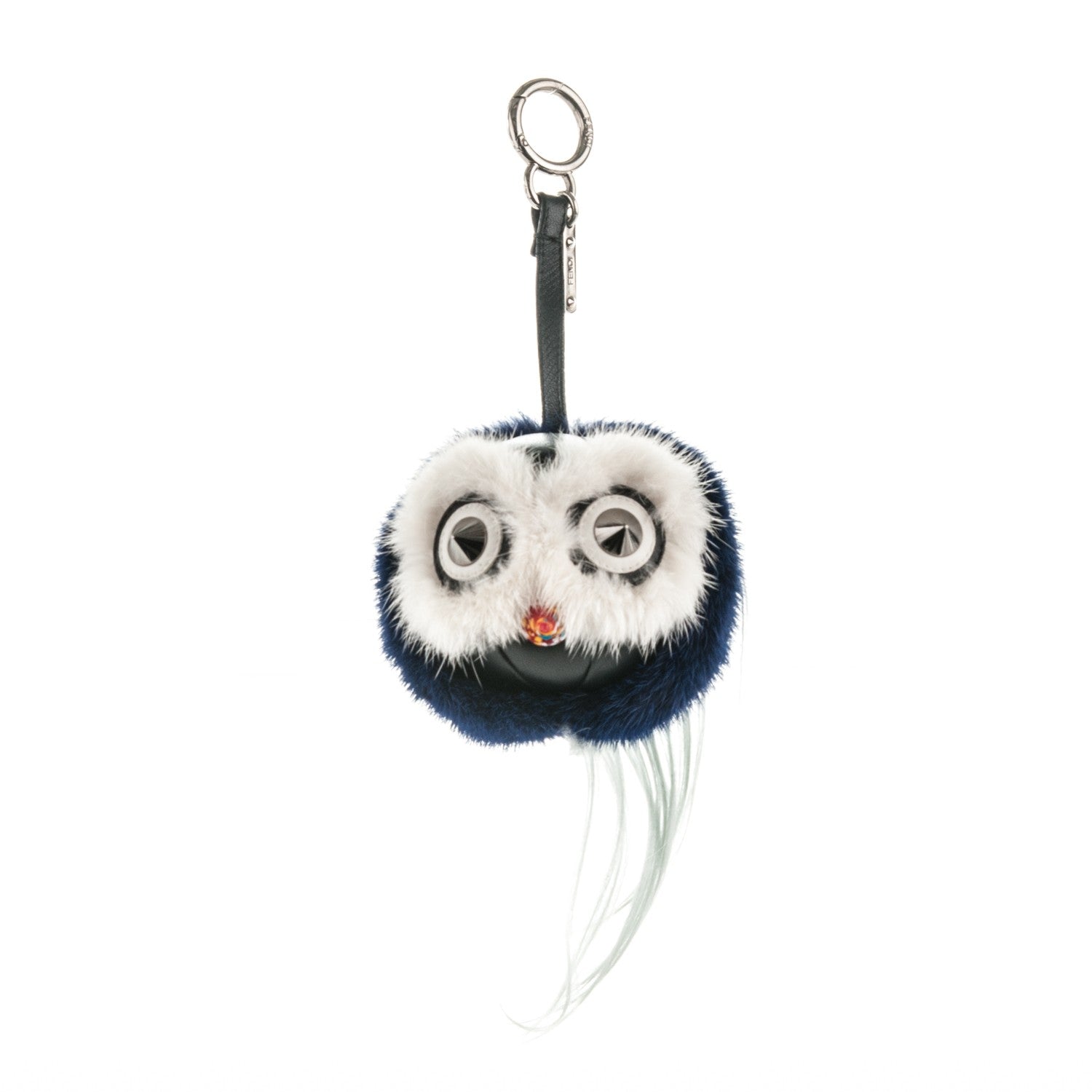 Fendi Mink Fox Fur QuTweet Birgami Bag Bug Charm Blue 1 of 3