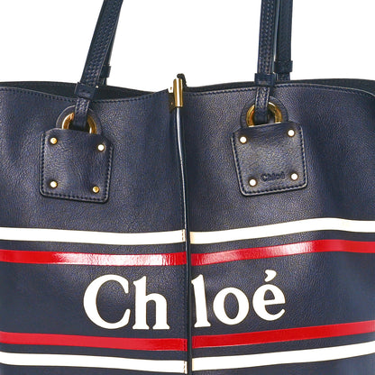 Chloe Smooth Calfskin Medium Vick Tote Full Blue 8 of 10
