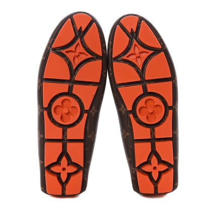 Louis Vuitton Monogram Macassar LV Driver Moccasin Loafers Orange 6 of 7