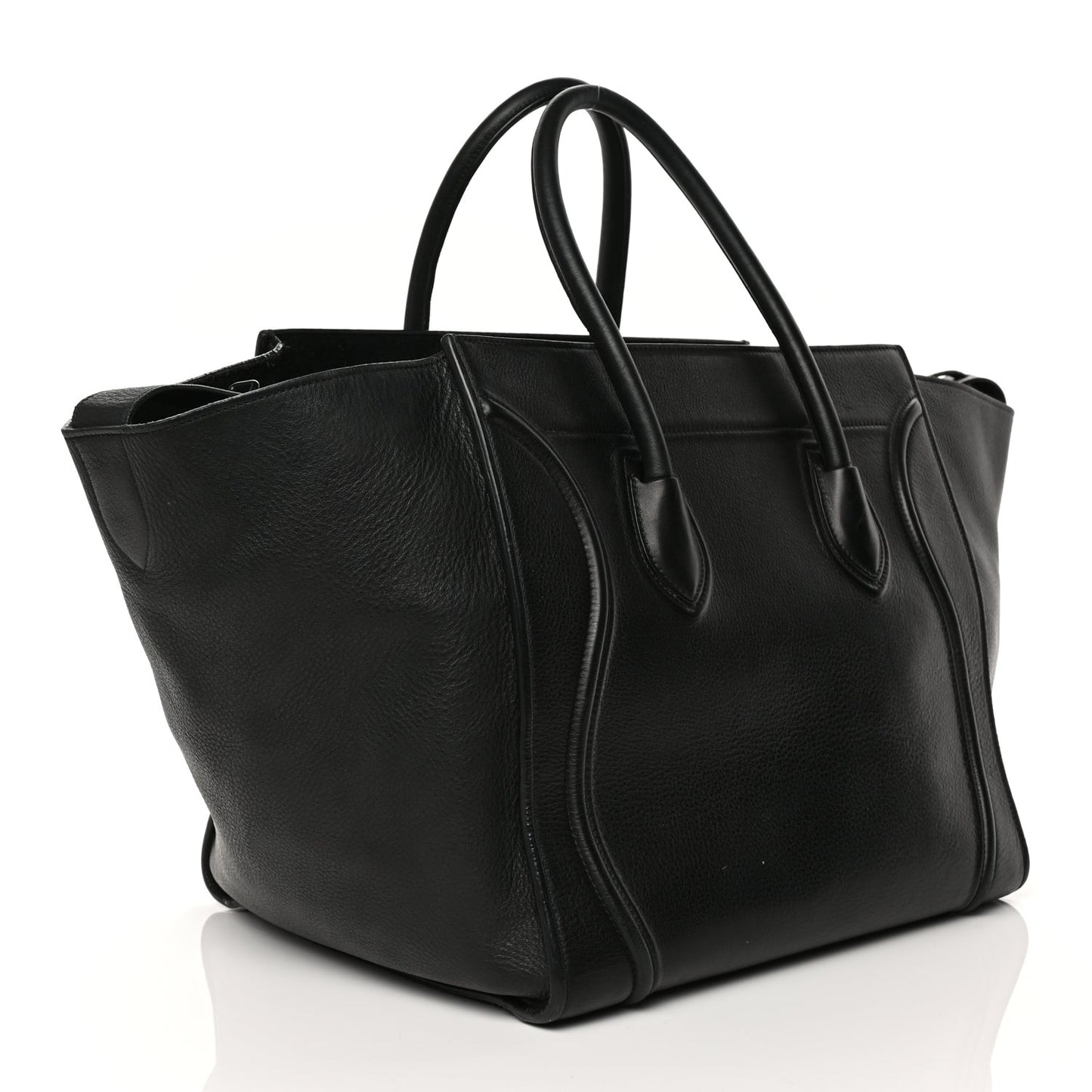 Supple Calfskin Large Phantom Luggage Black