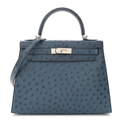 Hermes Ostrich Kelly Sellier 28 Bleu Roi 1 of 14