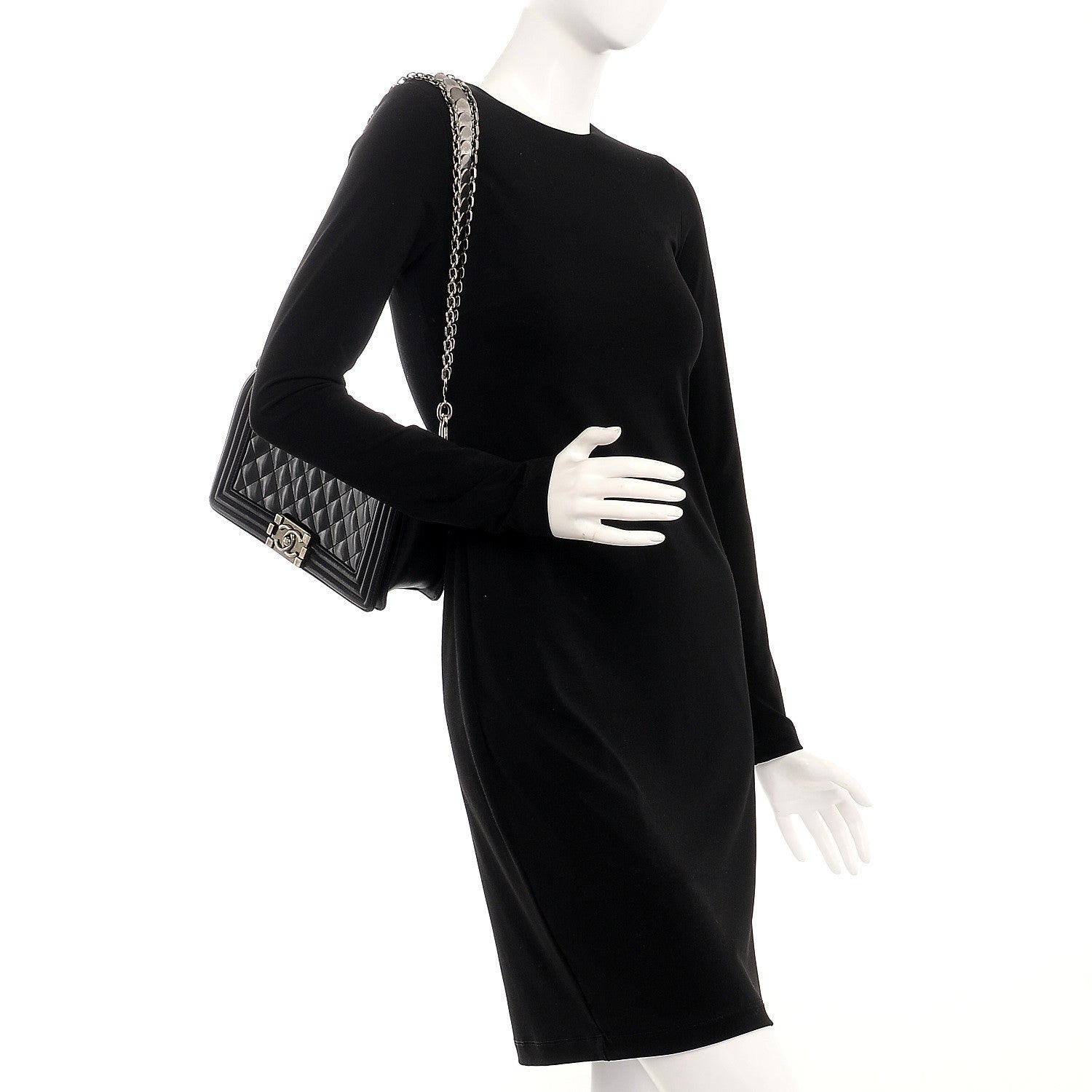 Chanel Patent Calfskin Quilted Medium Boy Flap Black 2 of 16