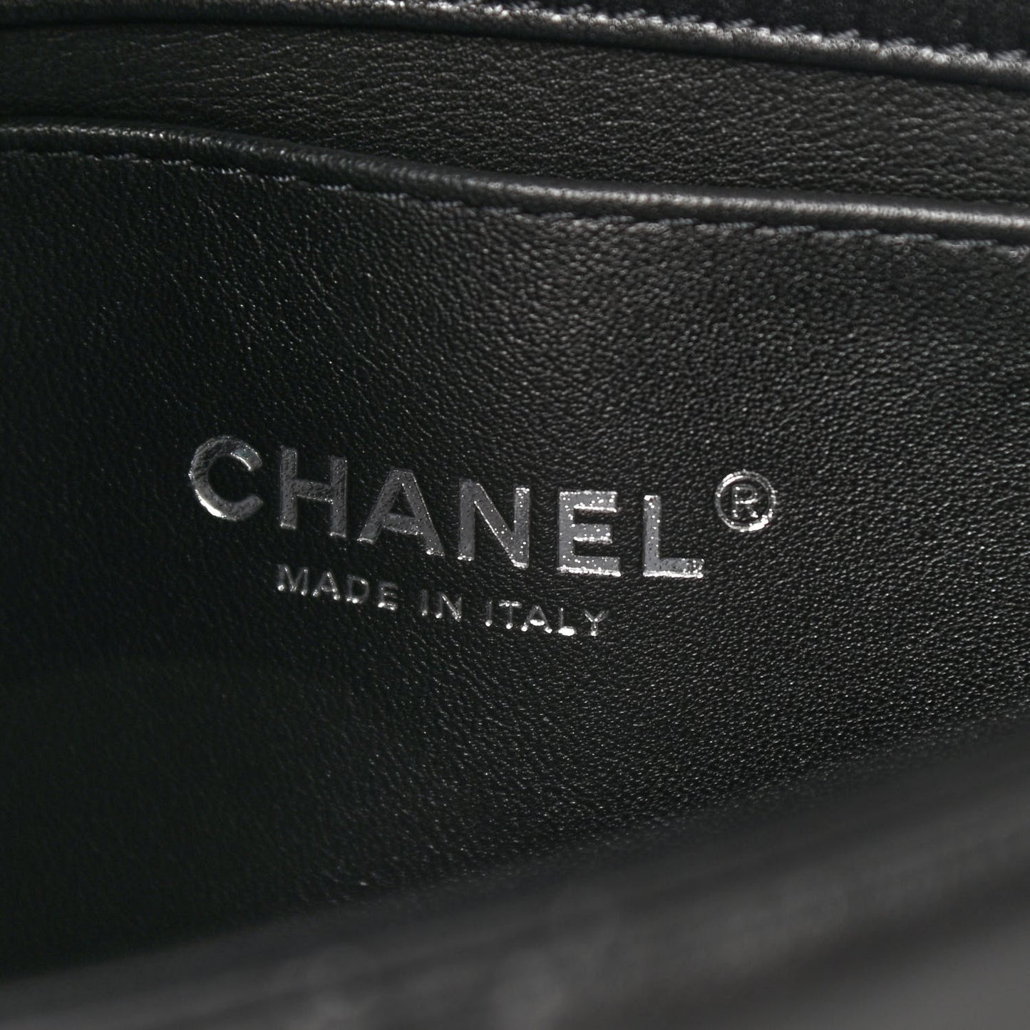 Lambskin Quilted Small Chain Rows Flap Black