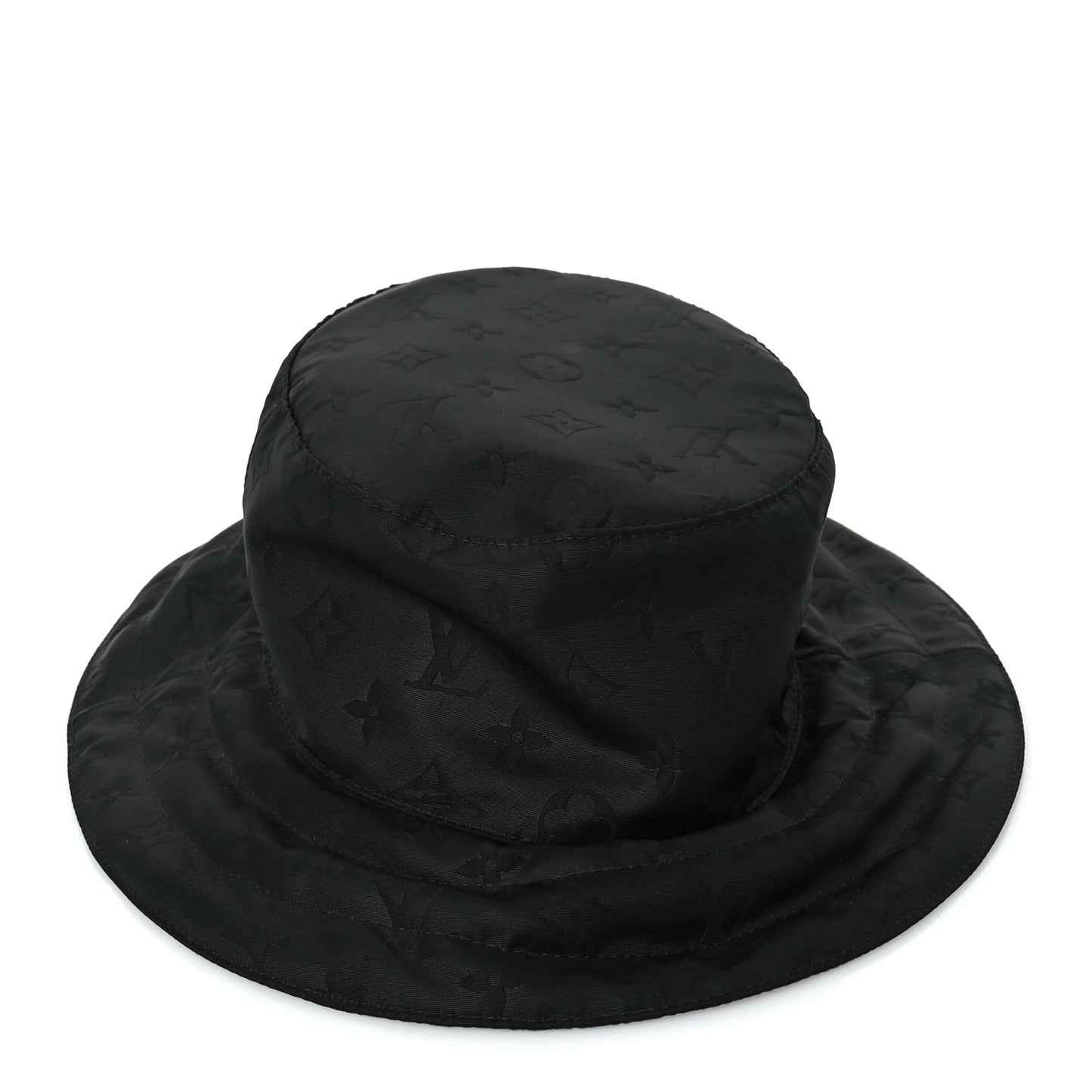 Nylon Monogram Reversible Rain Bucket Hat L Black