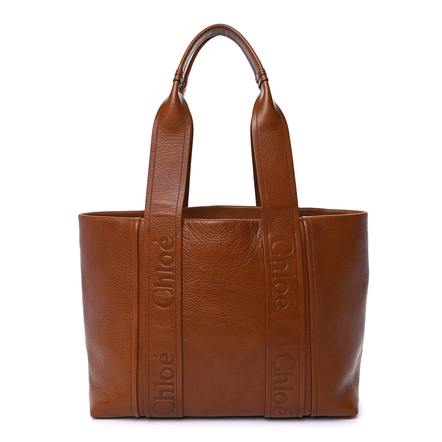Calfskin Medium Woody Tote Clay Brown