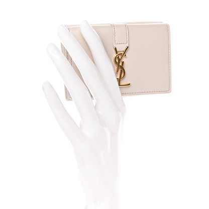 Saint Laurent Smooth Calfskin Monogram Tiny Line Wallet White 2 of 7