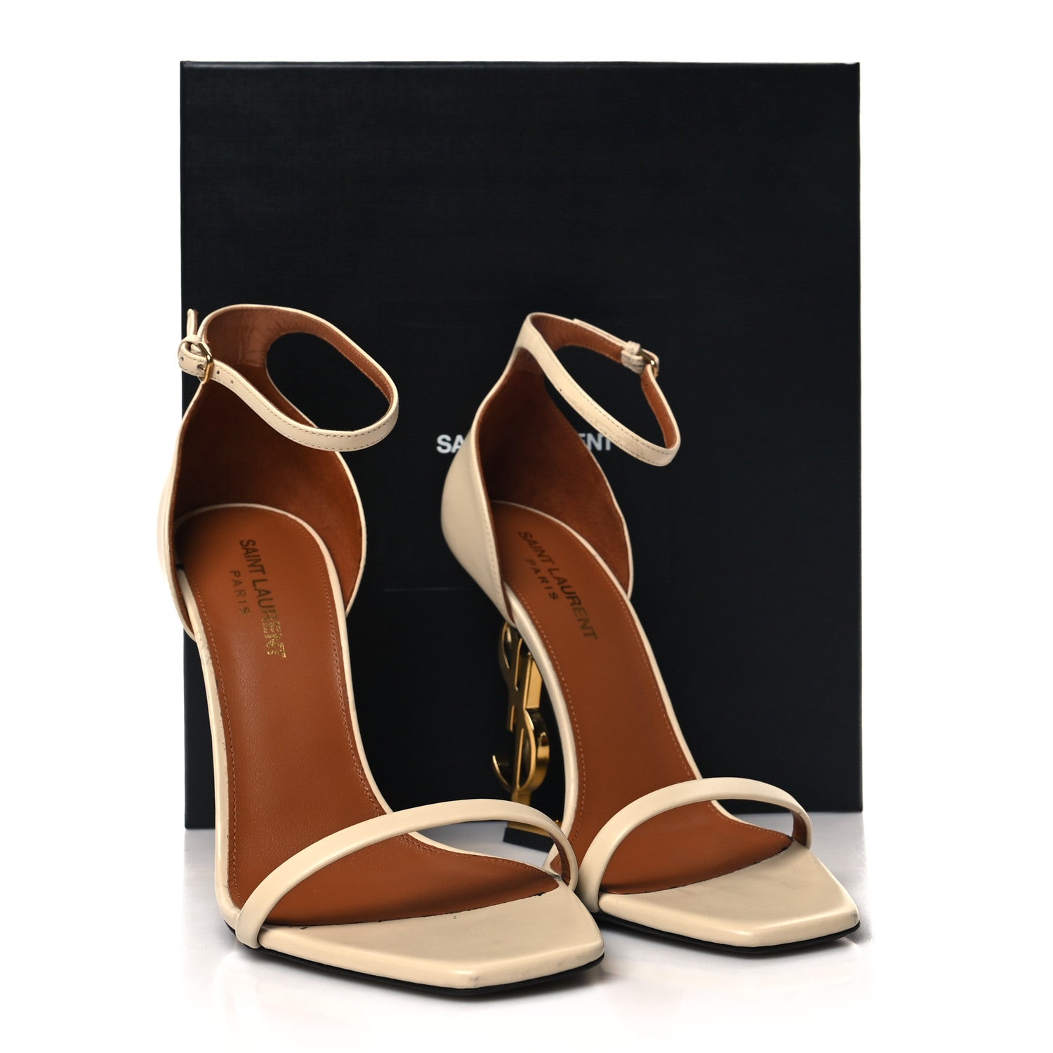 Saint Laurent Patent Calfskin 110 Opyum Sandals 38.5 Real Beige 14 of 14