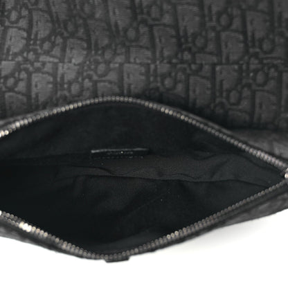 Christian Dior Oblique Mens Saddle Bag Black Blue 4 of 8
