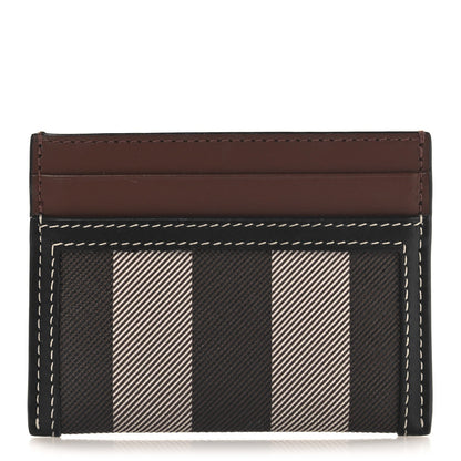 Burberry E-Canvas Calfskin Sandon Check Card Case Dark Birch 1 of 6