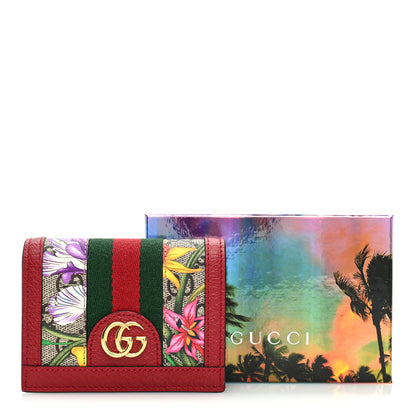 Gucci GG Supreme Monogram Flora Web Ophidia Card Case Red 7 of 7