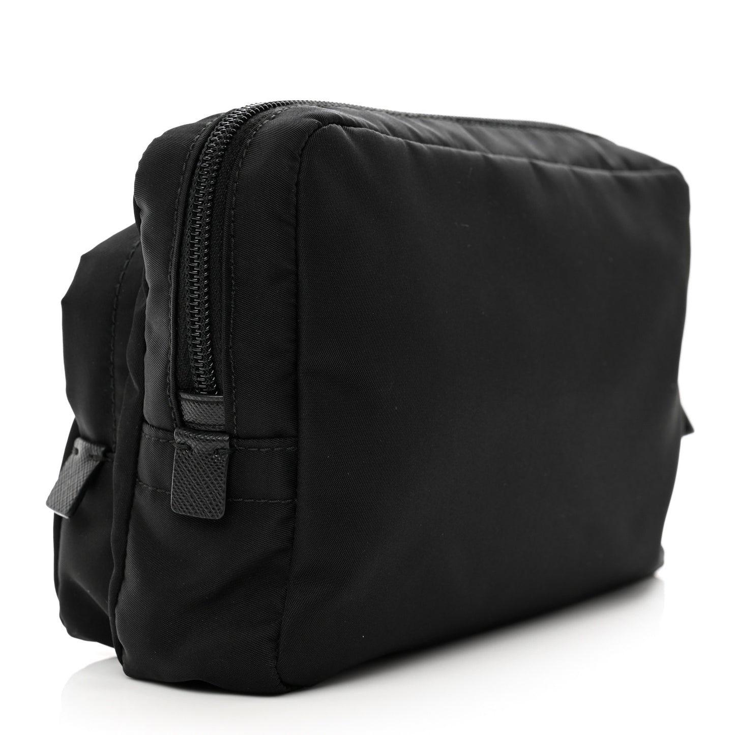 Tessuto Nylon Saffiano Wristlet Pouch Black