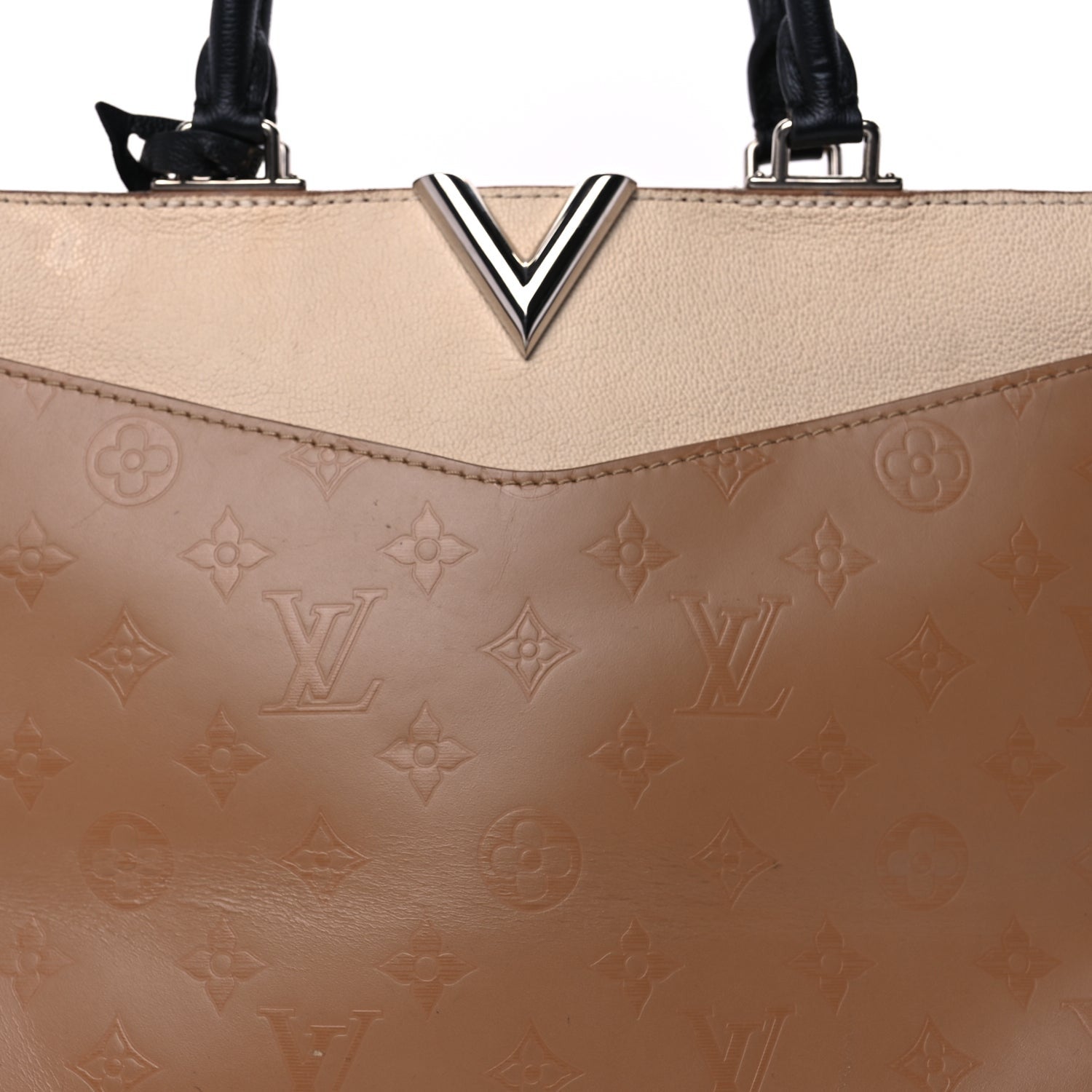 Louis Vuitton Monogram Cuir Plume Very One Zipped Tote  Sesame Creme 6 of 8