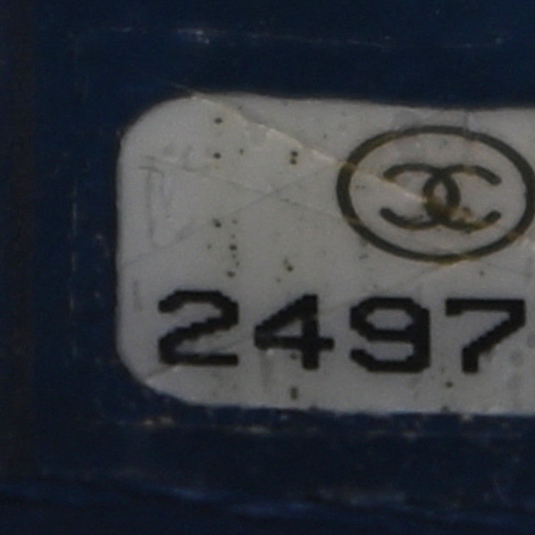 Caviar Quilted Medium Double Flap Blue