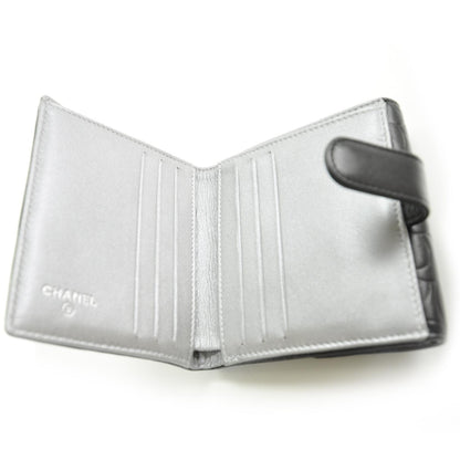 Chanel Leather Camellia Embossed Bi-Fold Wallet Black 7 of 10
