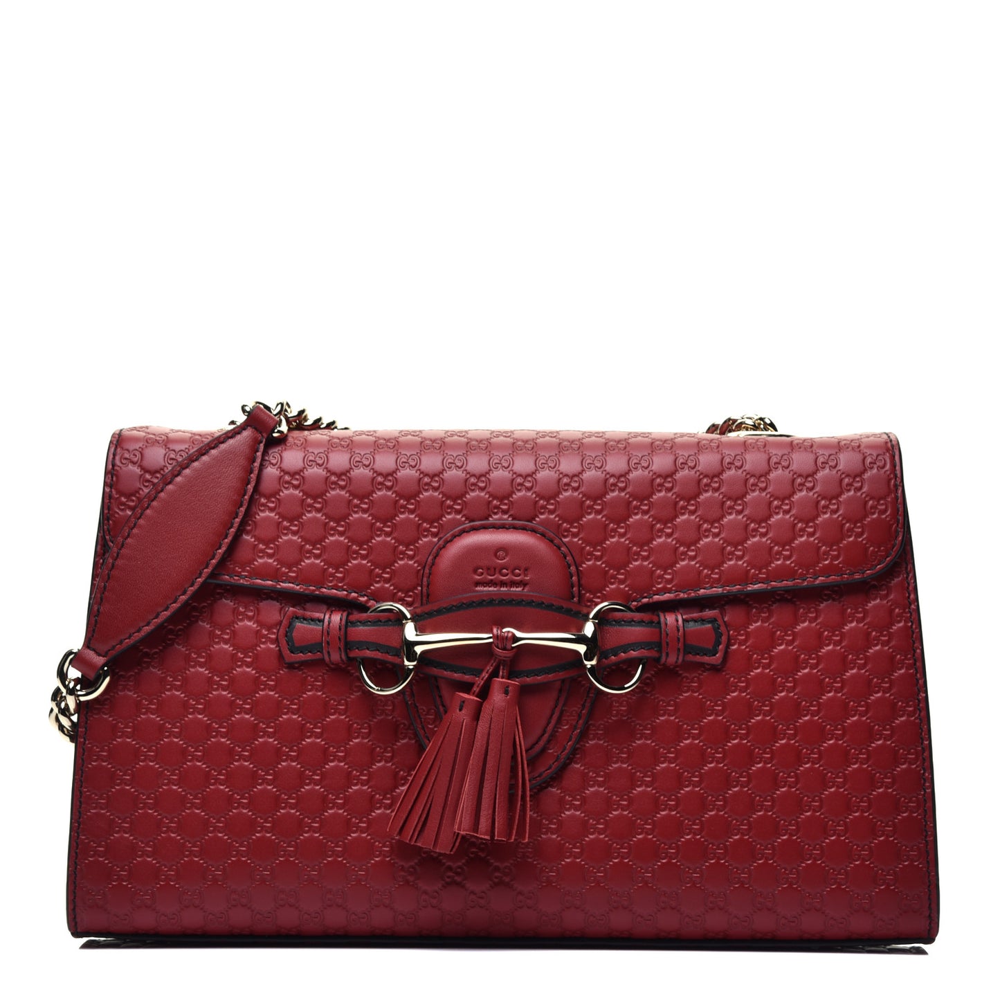 Microguccissima Medium Emily Chain Shoulder Bag Red
