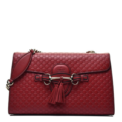 Gucci Microguccissima Medium Emily Chain Shoulder Bag Red 1 of 9