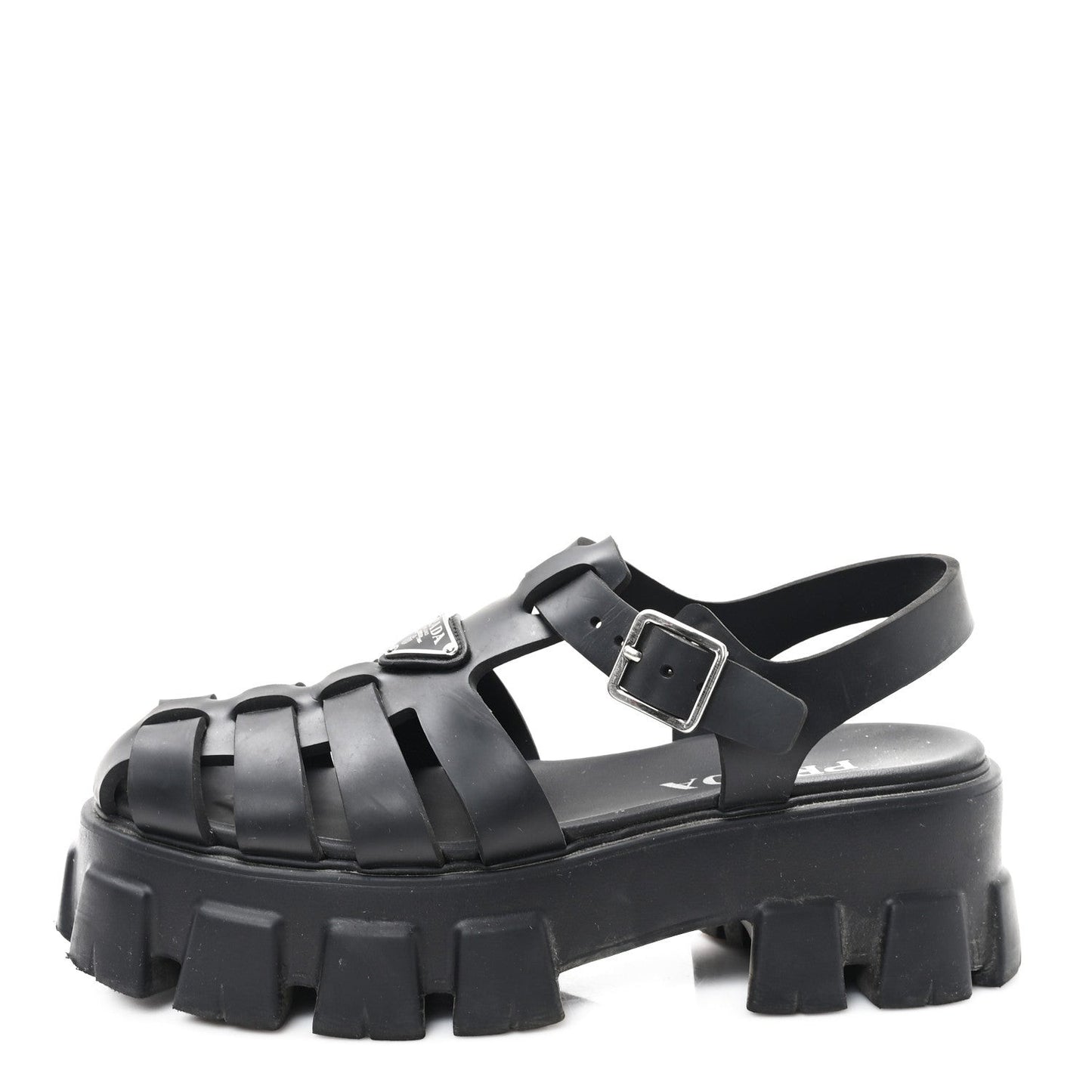 Foam Rubber Triangle Logo Monolith 55mm Cage Sandals 39 Black