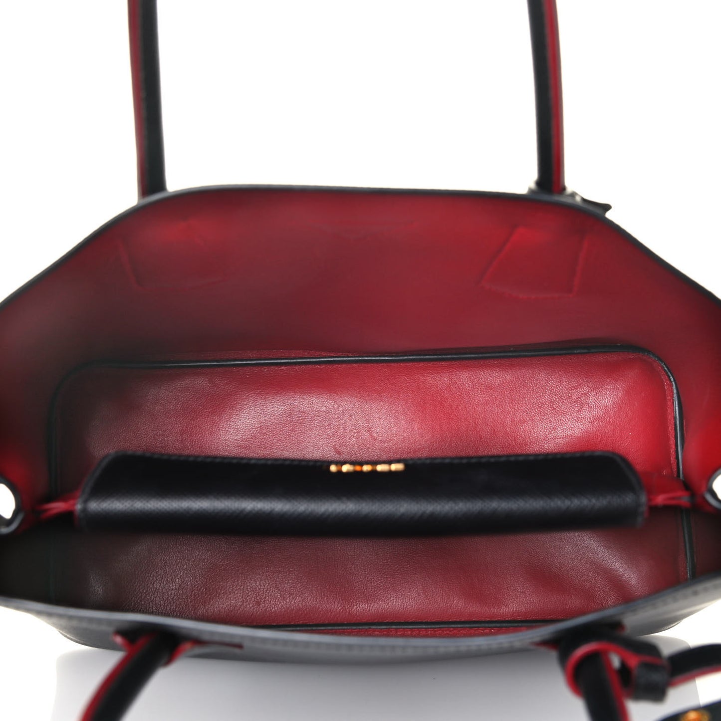 Saffiano Cuir Small Double Bag Black Fuoco