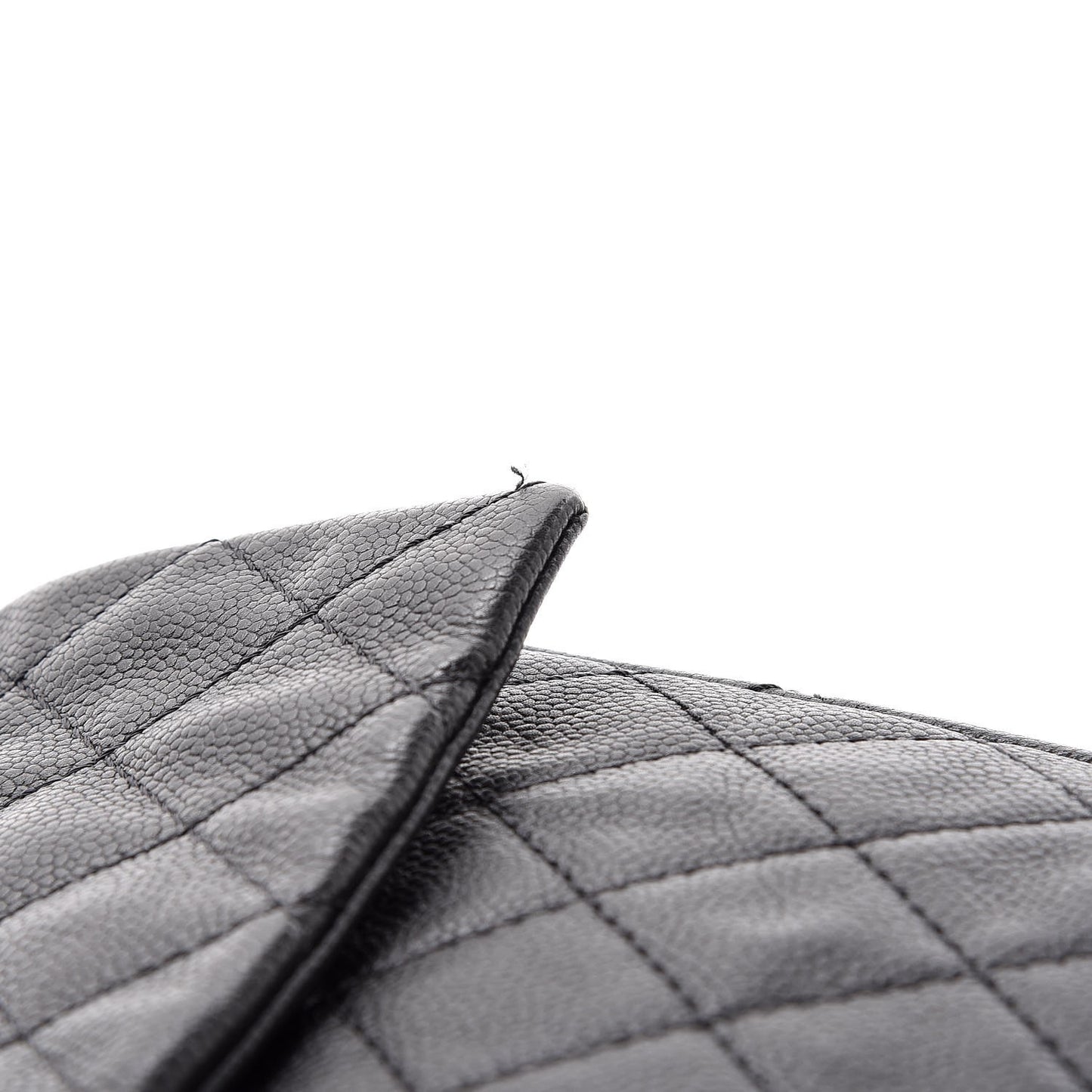 Washed Caviar Quilted Maxi Single Flap Black