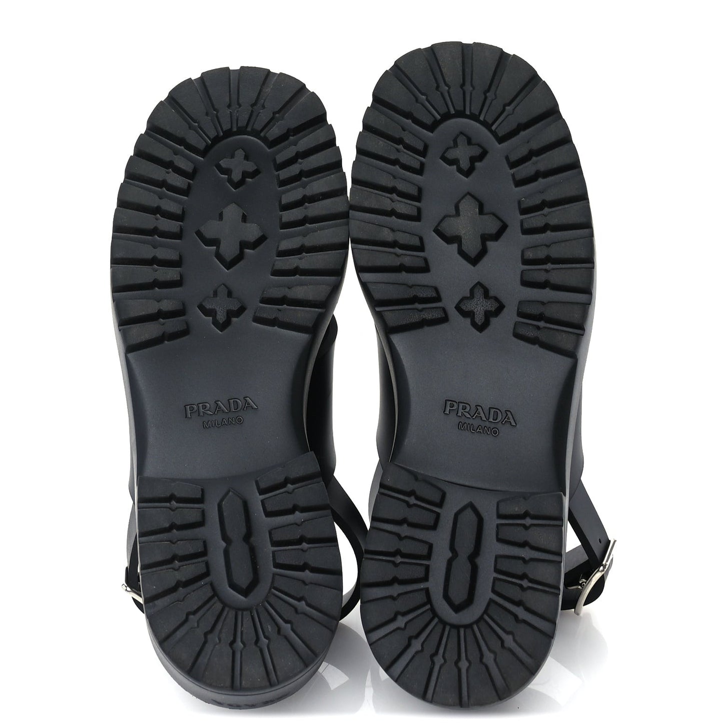 Foam Rubber Metal Triangle Logo Monolith 55mm Soft Cage Sandals 38 Black
