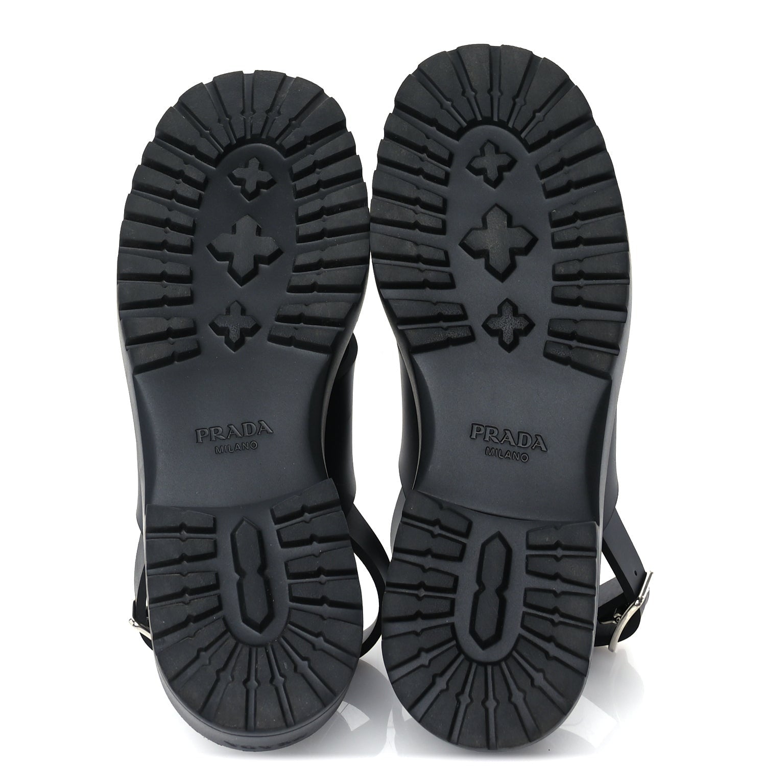 Prada Foam Rubber Metal Triangle Logo Monolith 55mm Soft Cage Sandals 38 Black 6 of 8