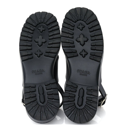 Prada Foam Rubber Metal Triangle Logo Monolith 55mm Soft Cage Sandals 38 Black 6 of 8