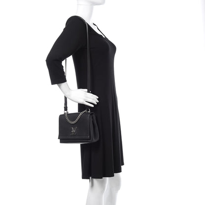 Louis Vuitton Calfskin Lockme II Chain Bag BB Black 2 of 8