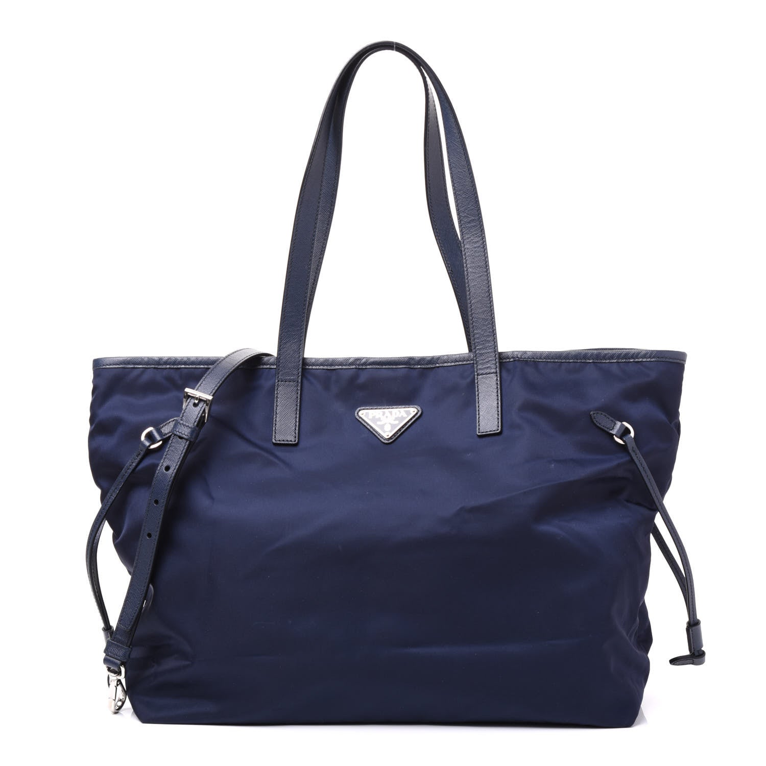 Prada Saffiano Nylon Vela Tote Black Royal 1 of 8