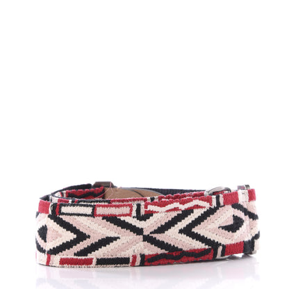 Valentino Garavani Canvas Geometric Embroidered Rockstud Guitar Strap Soft Noisette Multicolor 2 of 3