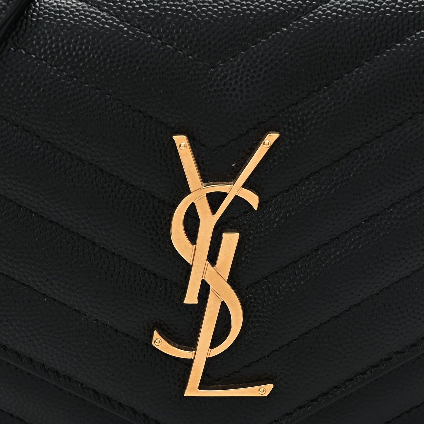 Grain De Poudre Matelasse Chevron Monogram Chain Wallet Black