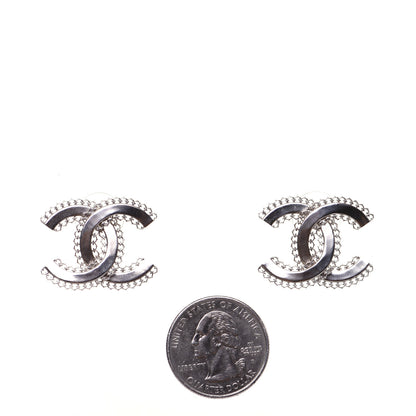 Chanel Scalloped CC Earrings Silver 2 of 8