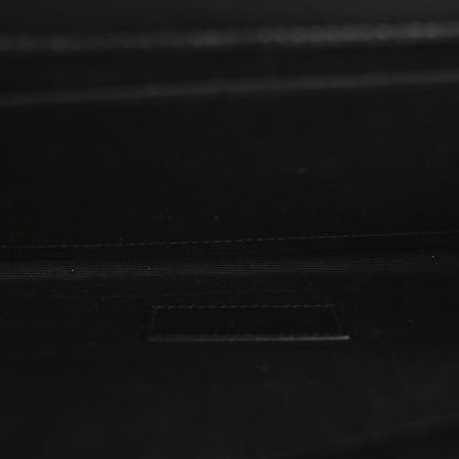 Saint Laurent Grain De Poudre Matelasse Chevron Monogram Envelope Clutch Black 5 of 7