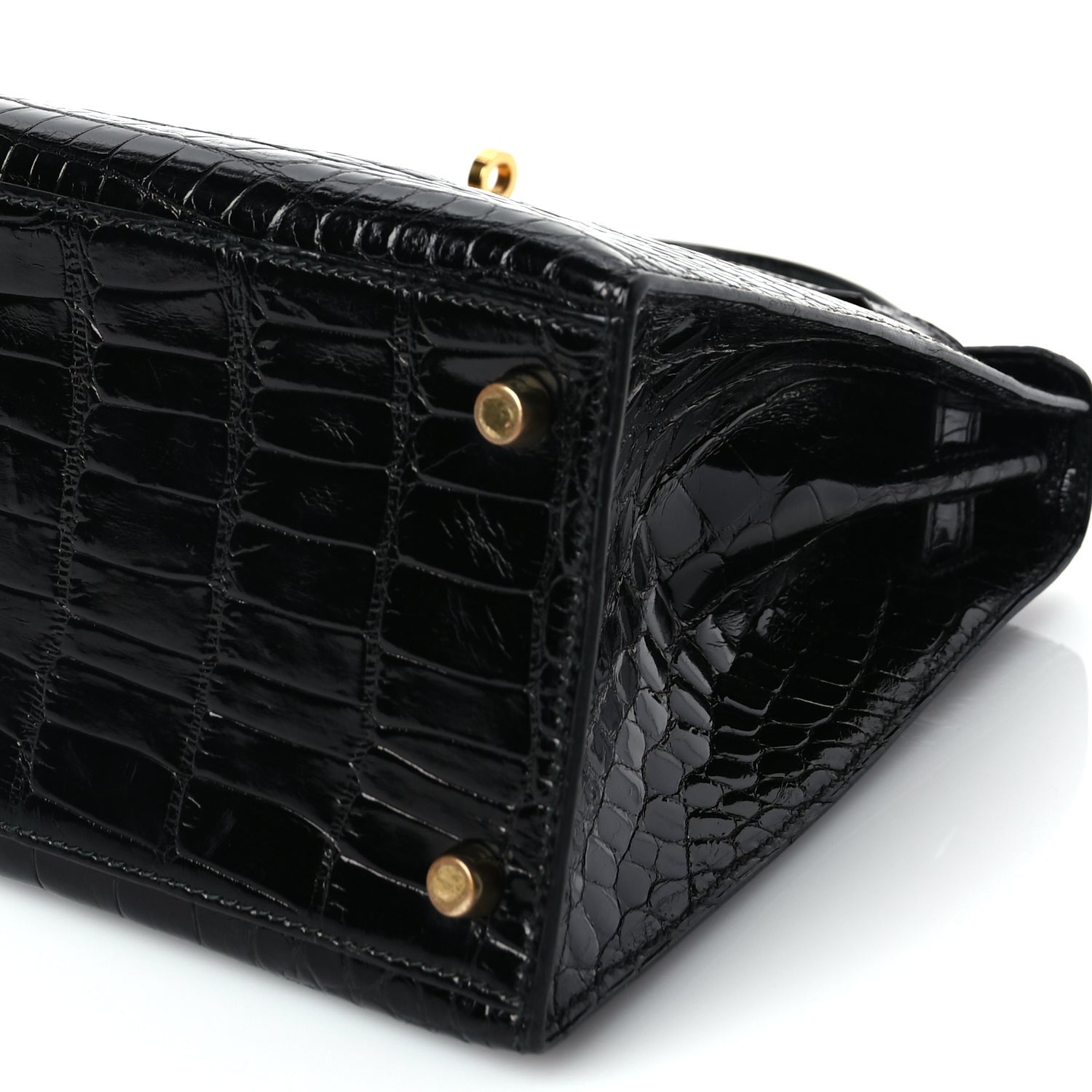 Hermes Shiny Alligator Kelly Sellier 28 Black 9 of 10