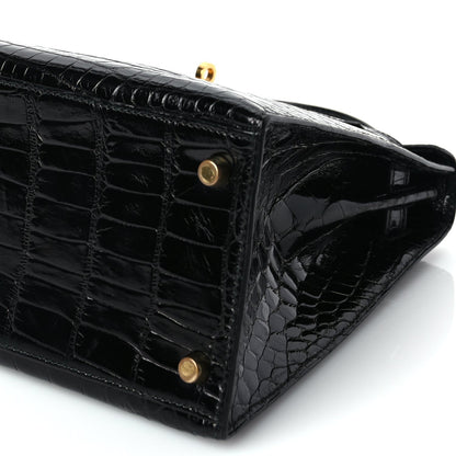 Hermes Shiny Alligator Kelly Sellier 28 Black 9 of 10