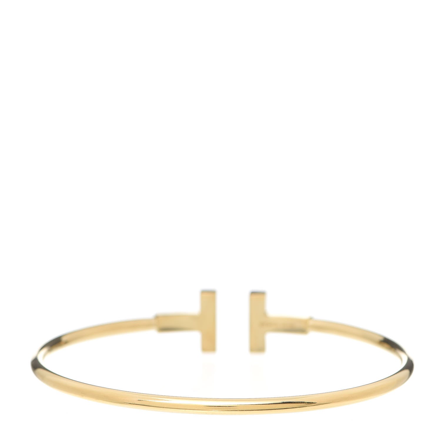 Tiffany 18K Yellow Gold Diamond T Wire Bracelet 3 of 5