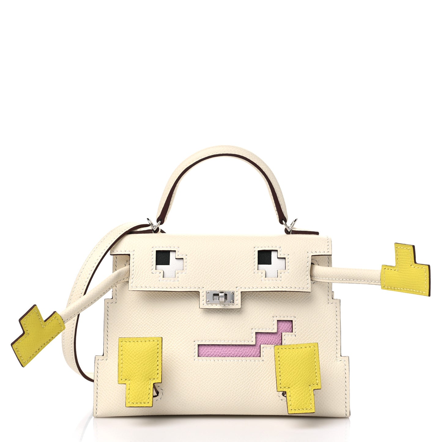 Epsom Quelle Idole Picto Kelly Doll Handbag Nata Mauve Sylvestre Lime Chai