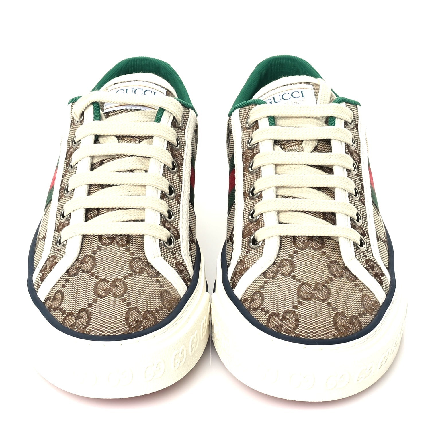 Gucci GG Monogram Web Womens 1977 Tennis Sneakers 36  Beige Ebony Mystic White 3 of 7
