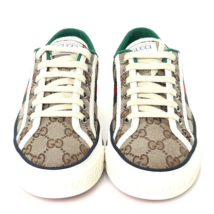 Gucci GG Monogram Web Womens 1977 Tennis Sneakers 36  Beige Ebony Mystic White 3 of 7