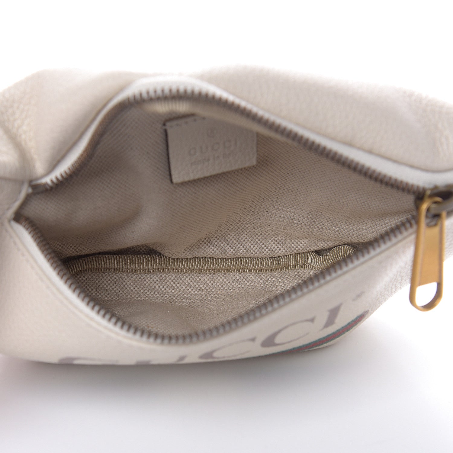 Gucci Grained Calfskin Small Logo Belt Bag White 5 of 9