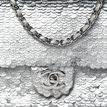 Chanel Sequin Mini Rectangular Flap Silver 7 of 10