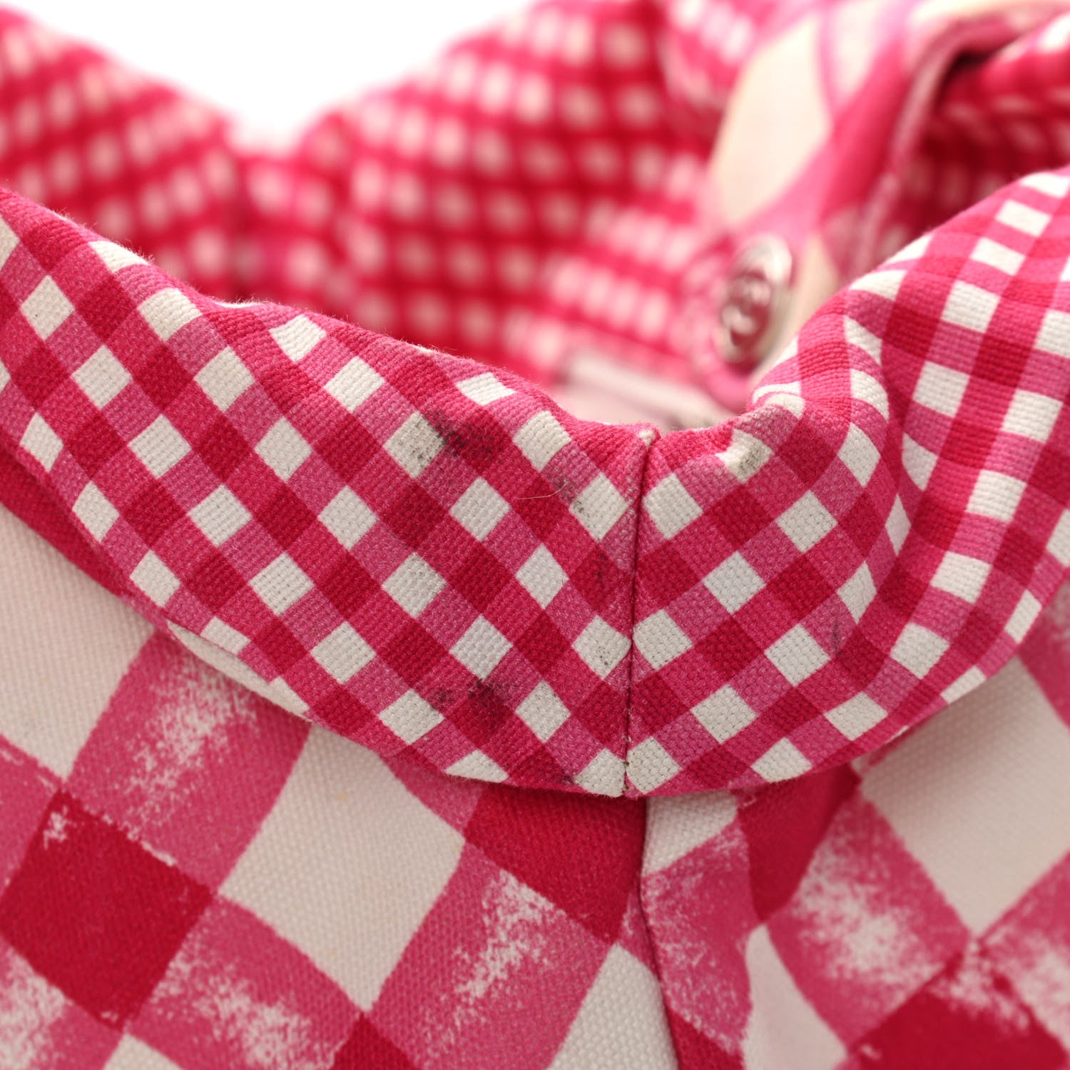 Chanel Canvas Gingham Printed Small CC Tote Pink White 14 of 15