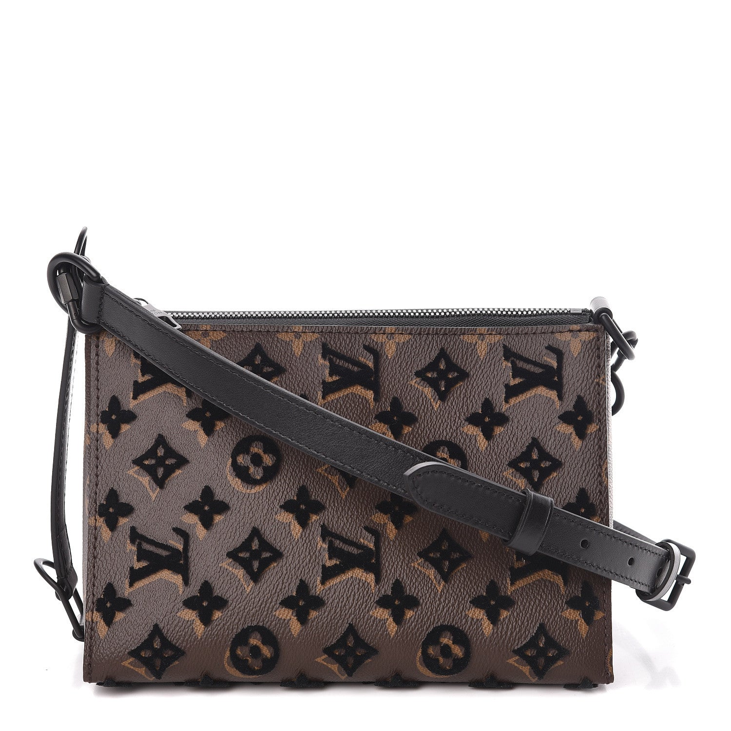 Louis Vuitton Monogram Tuffetage Triangle Messenger Black 1 of 9