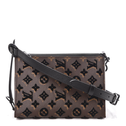 Louis Vuitton Monogram Tuffetage Triangle Messenger Black 1 of 9
