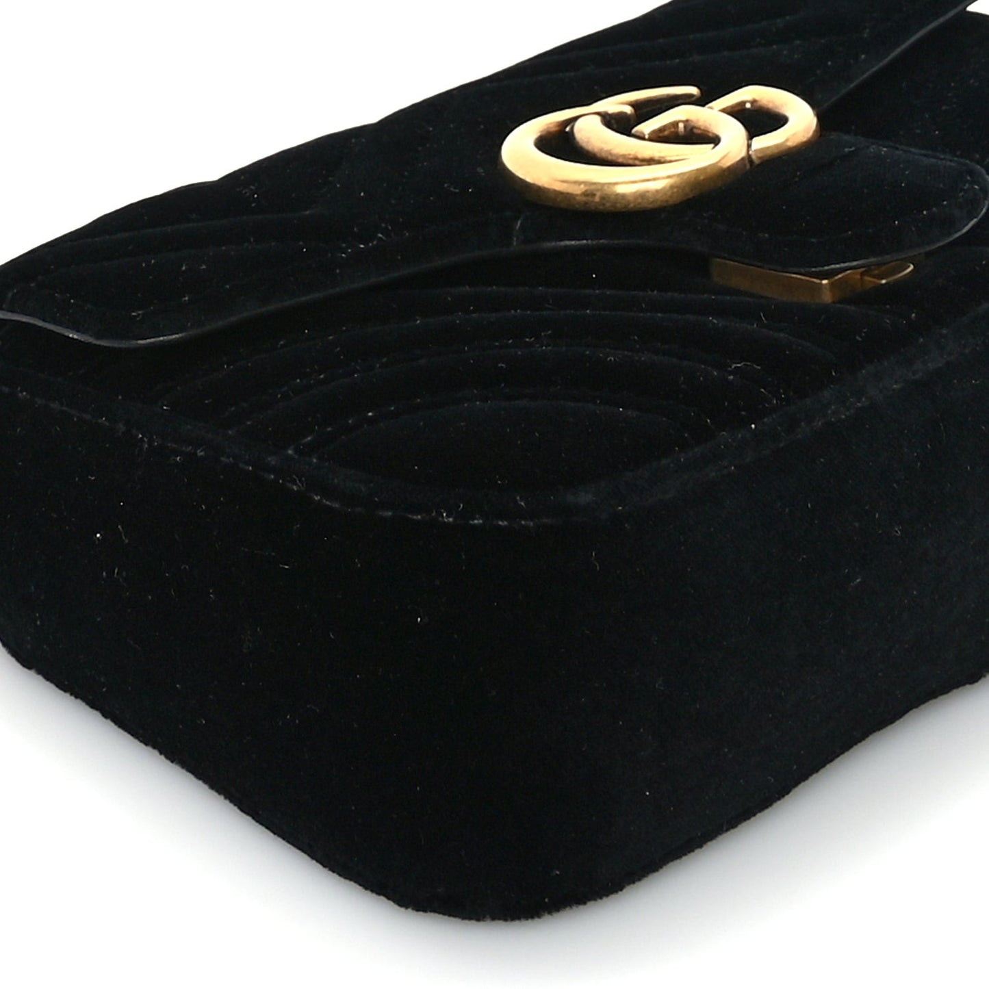 Velvet Matelasse Mini GG Marmont Shoulder Bag  Black