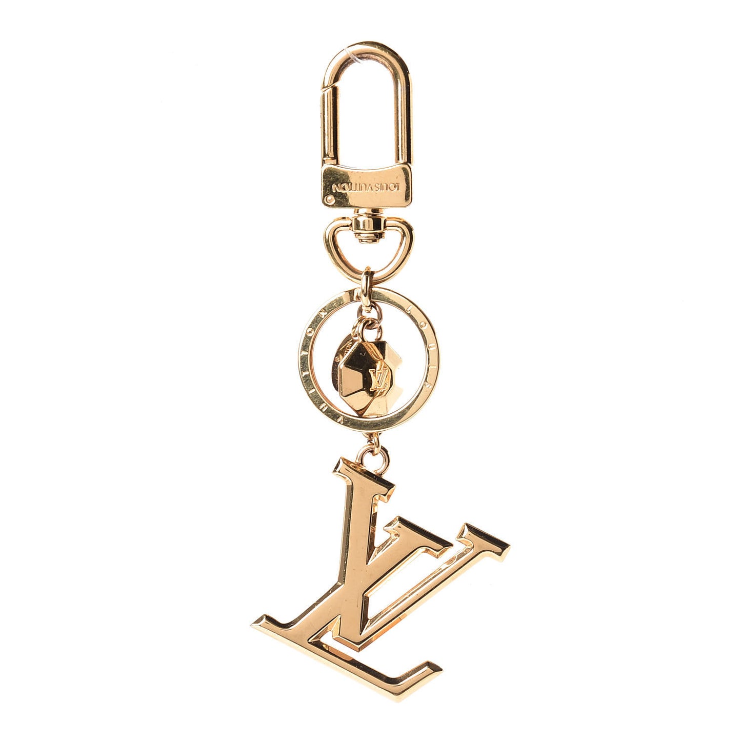 LV Facettes Bag Charm Key Holder Gold